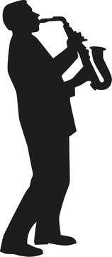 Saxophone player silhouette