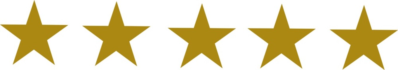 Five golden stars set