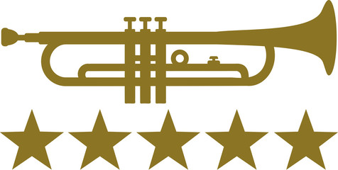 Trumpet with five golden stars © Miceking