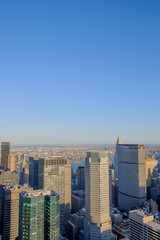 Fototapeta na wymiar Manhattan View looking West over the skyscrapers towards Brookly