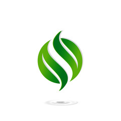 logo leaf green natural recycling icon
