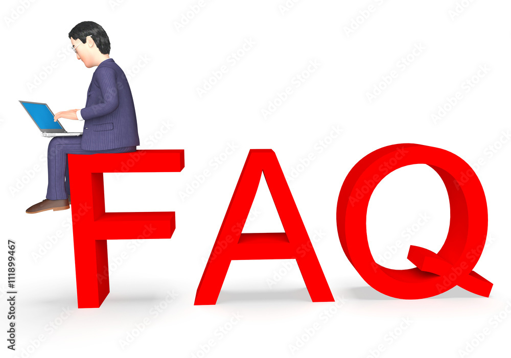 Poster faq character represents frequently asked questions and advice 3