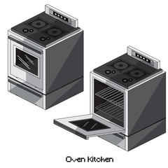 Fototapeta premium isometric oven kitchen