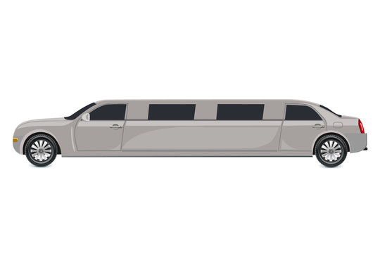 White limousine, vector illustration