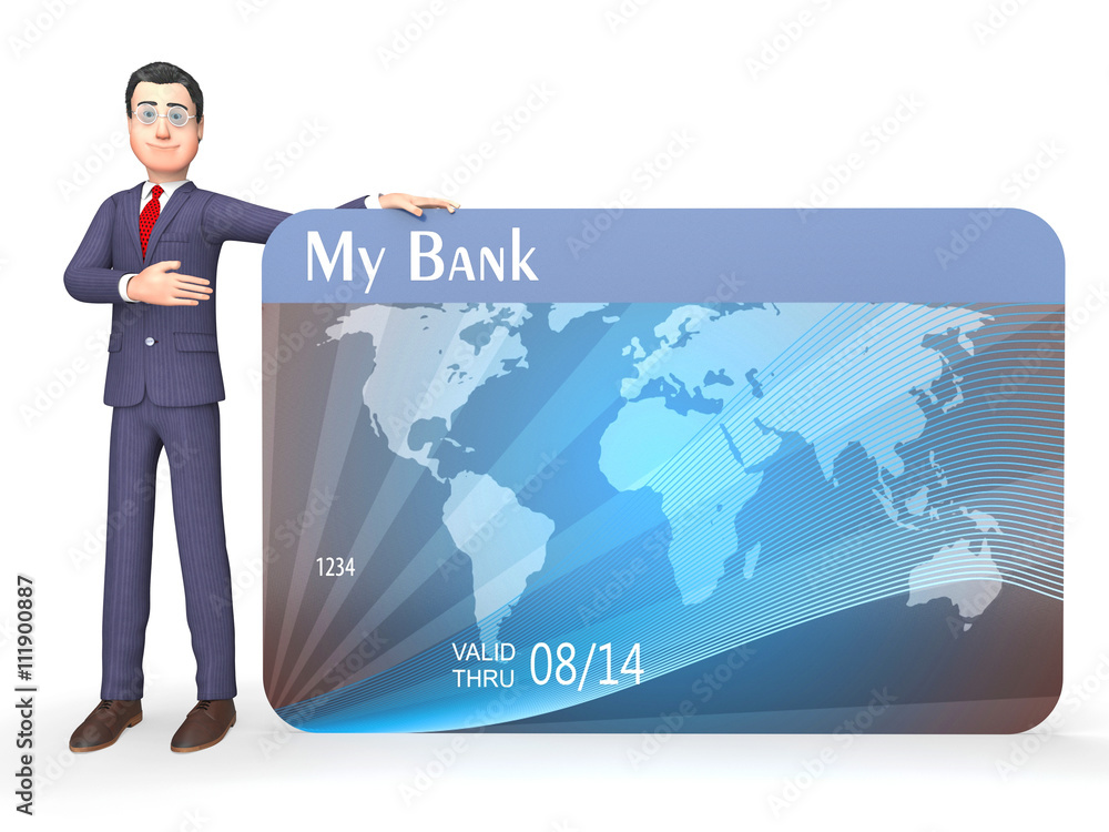 Poster credit card shows trouble retail and render 3d rendering