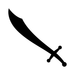 Scimitar sword blade flat icon for games and websites