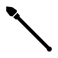 Magic wand or scepter flat icon for games and websites