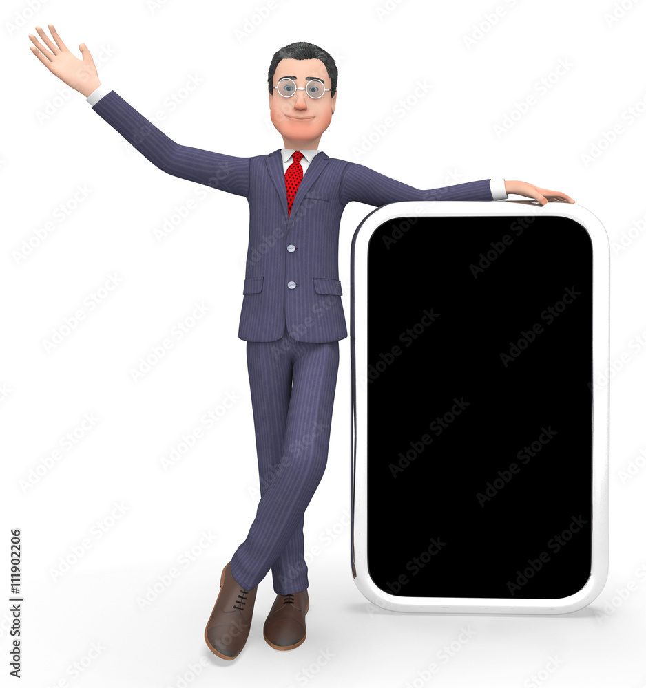 Aufkleber copyspace character means world wide web and business 3d renderi