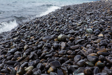 black stones beach island in Tarutao National Park,Thailand