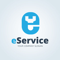 e service logo. e letter logo. vector logo template.