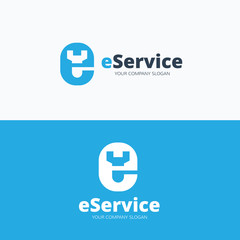 e service logo. e letter logo. vector logo template.