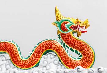 Chinese style dragon statue in thailand