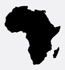 Africa island map black style silhouette. Good use for symbol, logo, web icon, mascot, sign, or any design you want. Easy to use.