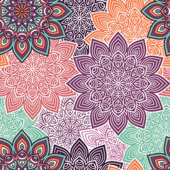 Ethnic floral seamless pattern