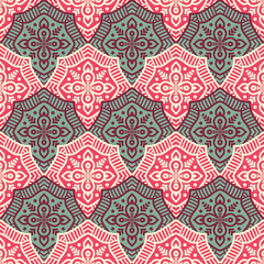 Ethnic floral seamless pattern