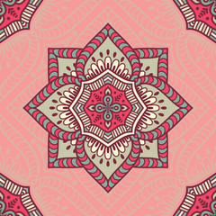 Ethnic floral seamless pattern