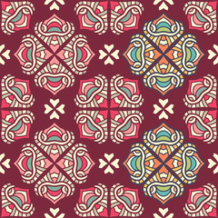Fototapeta premium Ethnic floral seamless pattern