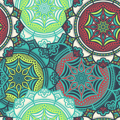 Ethnic floral seamless pattern