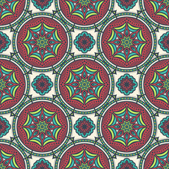 Ethnic floral seamless pattern