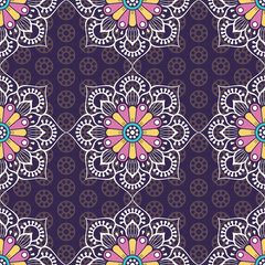 Ethnic floral seamless pattern