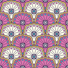 Ethnic floral seamless pattern