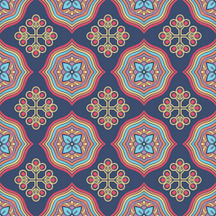 Ethnic floral seamless pattern