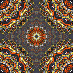 Ethnic floral seamless pattern