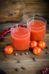 glass tomato juice pepper