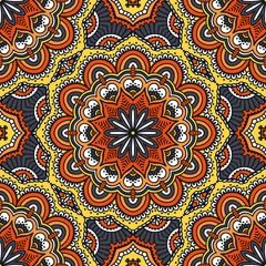Ethnic floral seamless pattern