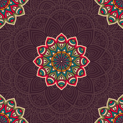 Ethnic floral seamless pattern