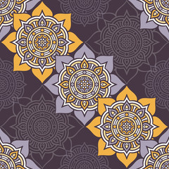 Ethnic floral seamless pattern