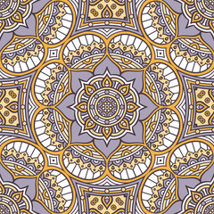 Ethnic floral seamless pattern
