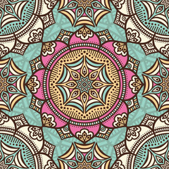 Ethnic floral seamless pattern