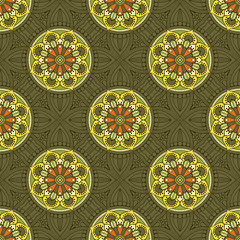 Ethnic floral seamless pattern