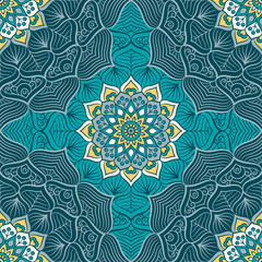 Ethnic floral seamless pattern