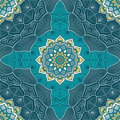 Ethnic floral seamless pattern