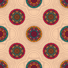 Ethnic floral seamless pattern
