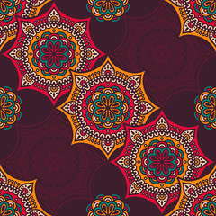 Ethnic floral seamless pattern