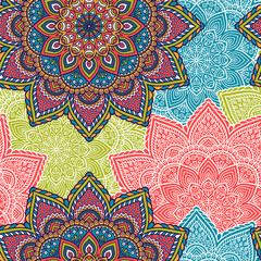Ethnic floral seamless pattern