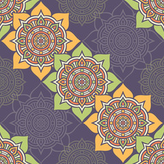 Ethnic floral seamless pattern