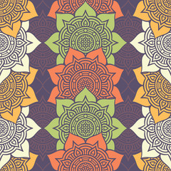 Ethnic floral seamless pattern