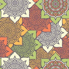 Ethnic floral seamless pattern