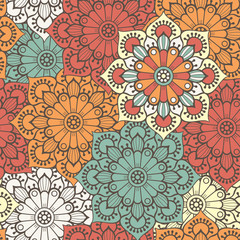 Ethnic floral seamless pattern