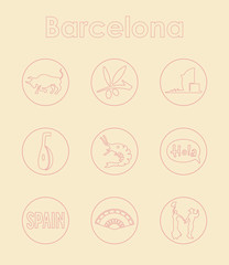 Set of Barcelona simple icons