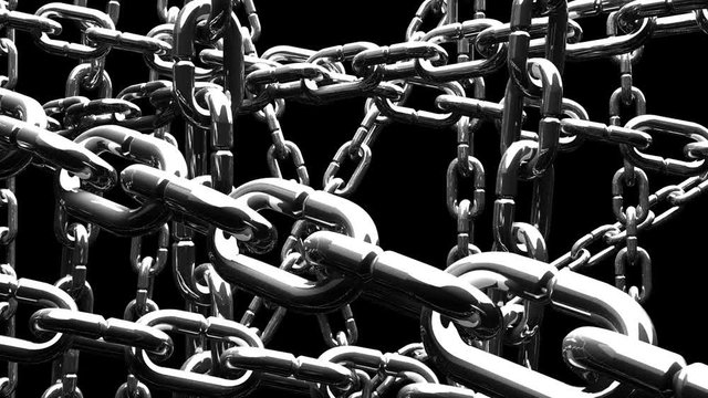 Silver Chains Abstract On Black Background.
Loop able.