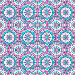 Ethnic floral seamless pattern