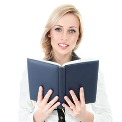 Businesswoman with book
