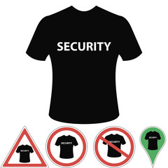 Naklejka premium T-shirt security of protection, signs and pointer security, vector for print or design 