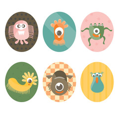 Cute monsters vector design illustration.