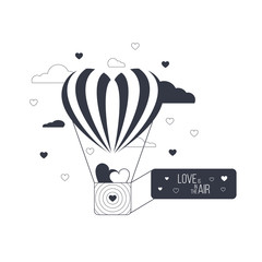 Love is in the air concept. Heart shaped balloon. Red happy loving idea